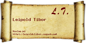 Leipold Tibor névjegykártya